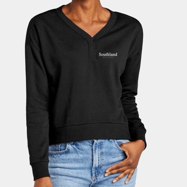 Optional Logo - Women's Perfect Tri ® Fleece V Neck Sweatshirt Thumbnail