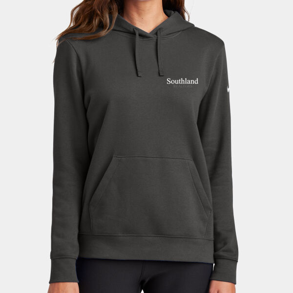 Optional Logo - Ladies Club Fleece Sleeve Swoosh Pullover Hoodie Thumbnail