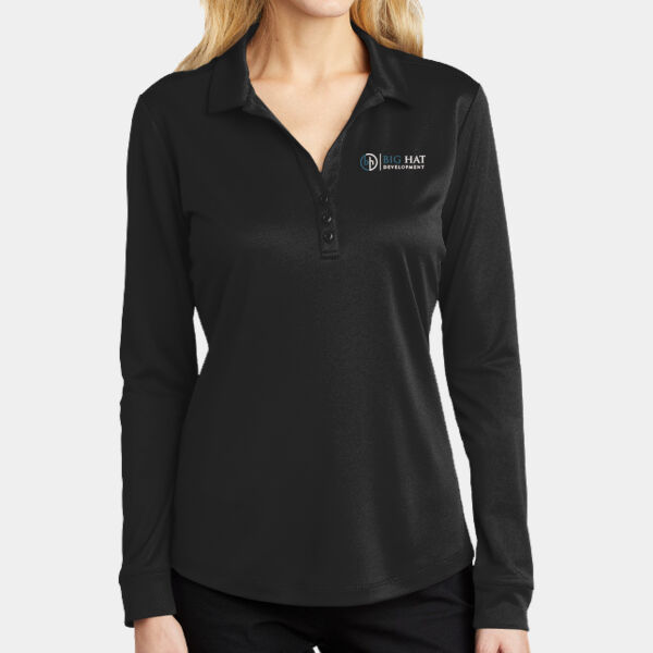 Optional Logo  - Ladies Silk Touch ™ Performance Long Sleeve Polo Thumbnail