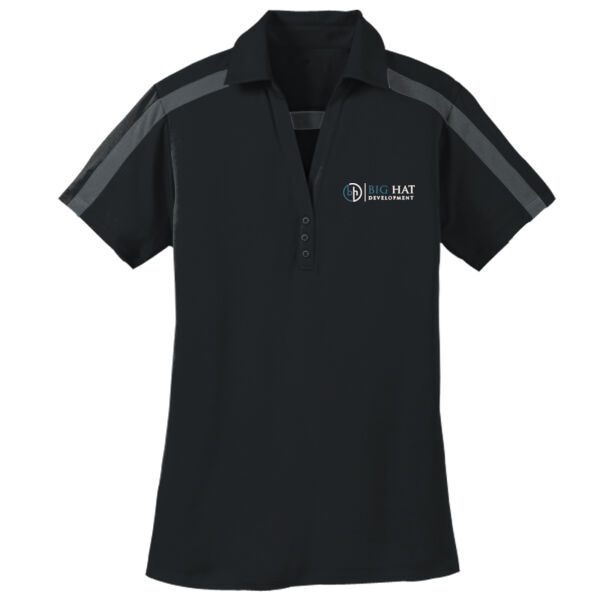 Optional Logo  - Ladies Silk Touch™ Performance Colorblock Stripe Polo Thumbnail