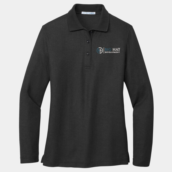 Optional Logo  - Ladies Silk Touch™ Long Sleeve Polo Thumbnail