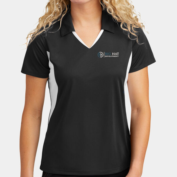 Optional Logo  - Ladies Side Blocked Micropique Sport Wick ® Polo Thumbnail