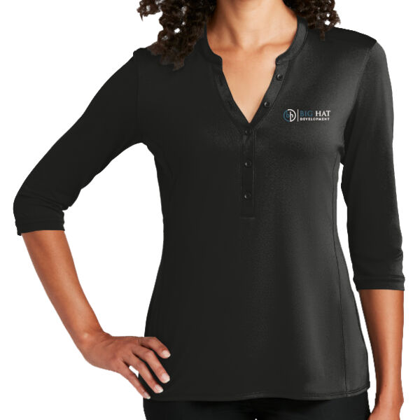 Optional Logo  - Ladies UV Choice Pique Henley Thumbnail
