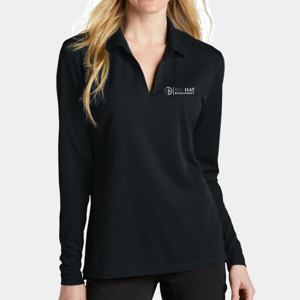 Optional Logo  - Ladies Dri FIT Micro Pique 2.0 Long Sleeve Polo Thumbnail