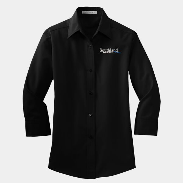 Optional Logo - Ladies 3/4 Sleeve Easy Care Shirt Thumbnail