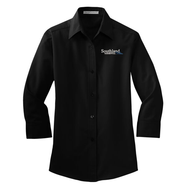 Optional Logo - Ladies 3/4 Sleeve Easy Care Shirt Thumbnail