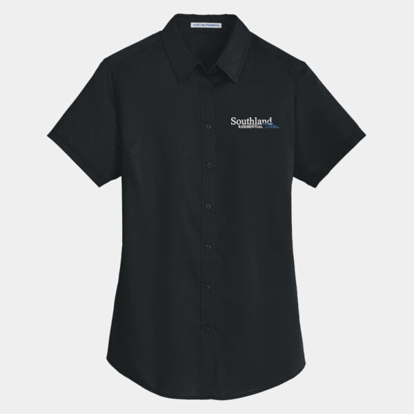 Optional Logo - Ladies Short Sleeve SuperPro Twill Shirt Thumbnail