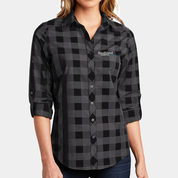 Optional Logo - Ladies Everyday Plaid Shirt Thumbnail
