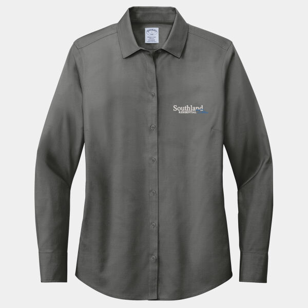 Optional Logo - Women's Wrinkle Free Stretch Pinpoint Shirt Thumbnail