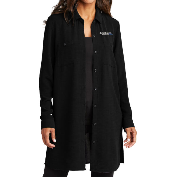 Optional Logo - Women's Textured Crepe Long Tunic Thumbnail
