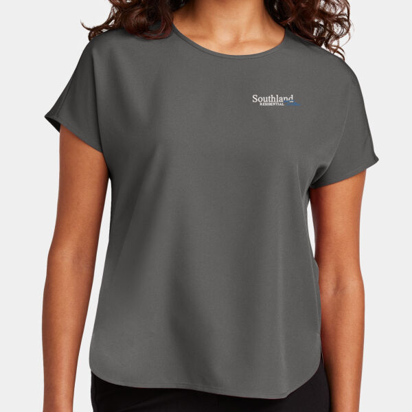 Optional Logo - Women's Stretch Crepe Crew Thumbnail