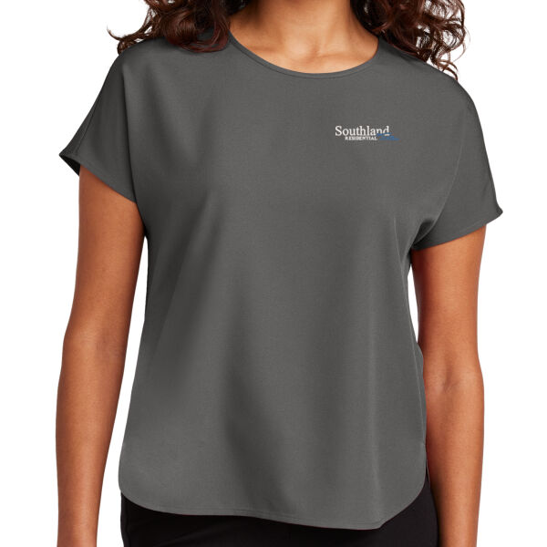 Optional Logo - Women's Stretch Crepe Crew Thumbnail