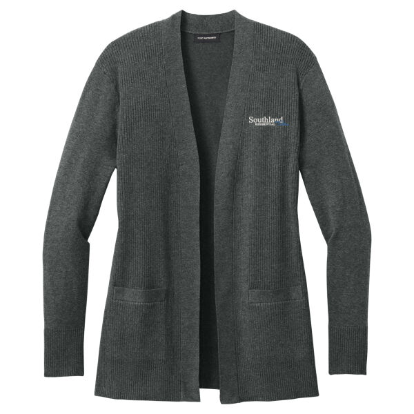 Optional Logo - Women's Easy Care Open Front Cardigan Sweater Thumbnail