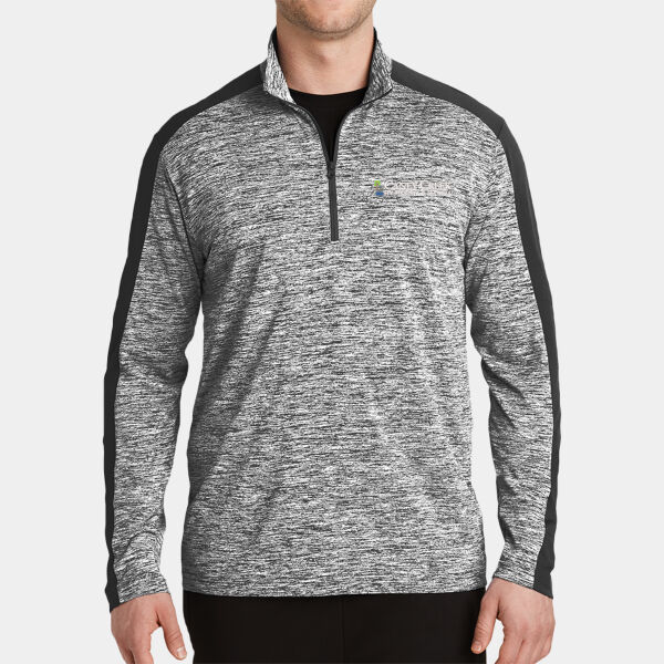 Optional Logo - PosiCharge ® Electric Heather Colorblock 1/4 Zip Pullover Thumbnail