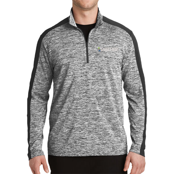 Optional Logo - PosiCharge ® Electric Heather Colorblock 1/4 Zip Pullover Thumbnail