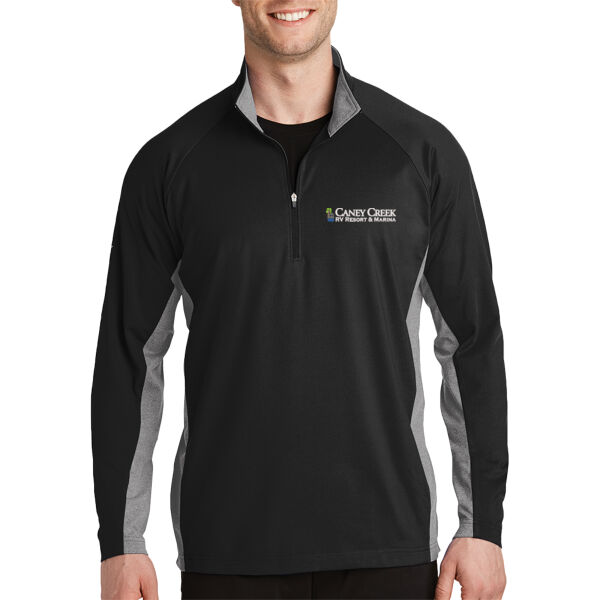 Optional Logo - Sport Wick ® Stretch Contrast 1/2 Zip Pullover Thumbnail