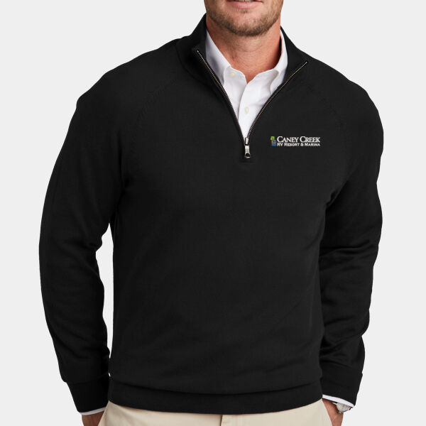 Optional Logo - Cotton Stretch 1/4 Zip Sweater Thumbnail