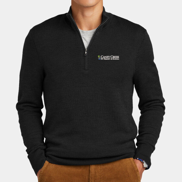 Optional Logo - Washable Merino Birdseye 1/4 Zip Sweater Thumbnail
