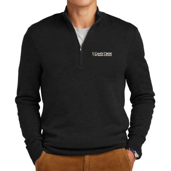 Optional Logo - Washable Merino Birdseye 1/4 Zip Sweater Thumbnail