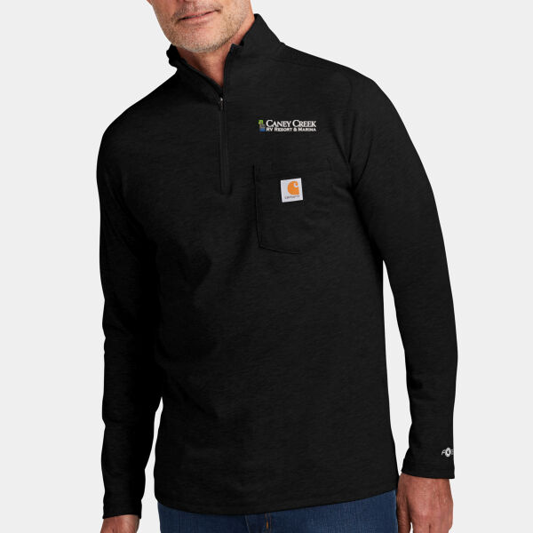 Optional Logo - Force ® 1/4 Zip Long Sleeve T Shirt Thumbnail
