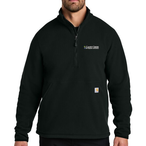 Optional Logo - Textured 1/2 Zip Fleece Jacket Thumbnail