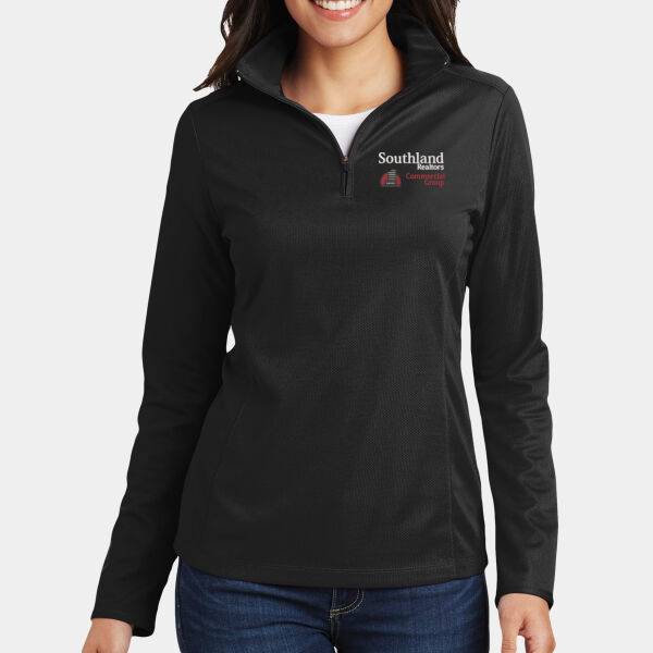 Optional Logo - Ladies Pinpoint Mesh 1/2 Zip Thumbnail