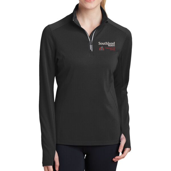 Optional Logo - Ladies Sport Wick ® Textured 1/4 Zip Pullover Thumbnail