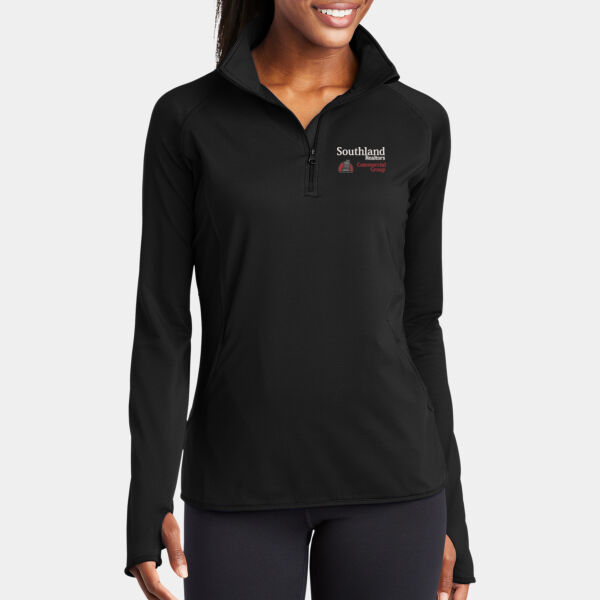 Optional Logo - Ladies Sport Wick ® Stretch 1/2 Zip Pullover Thumbnail