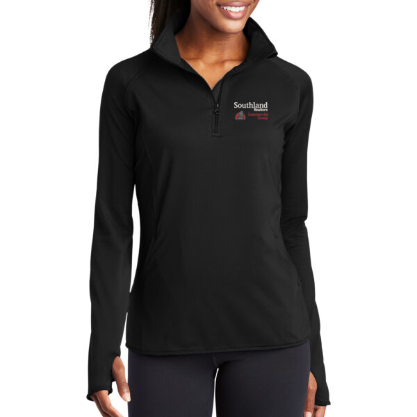 Optional Logo - Ladies Sport Wick ® Stretch 1/2 Zip Pullover Thumbnail