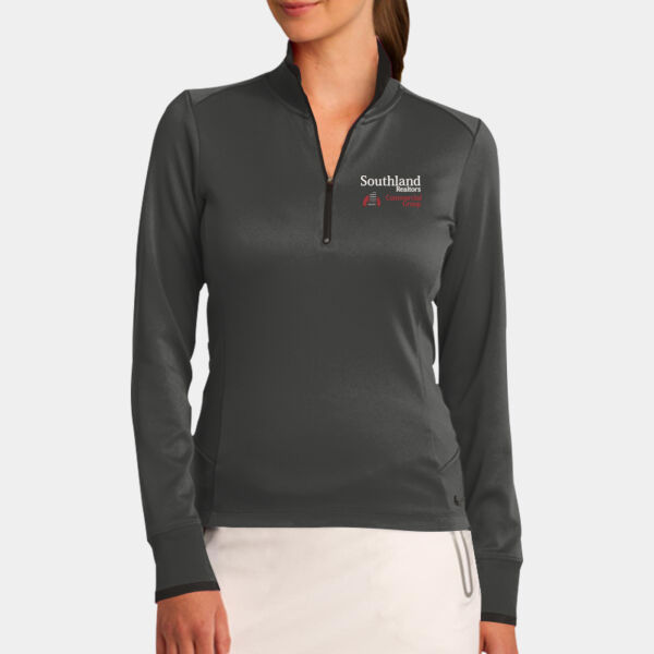 Optional Logo - Ladies Dri FIT 1/2 Zip Cover Up Thumbnail