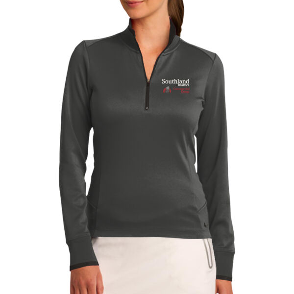 Optional Logo - Ladies Dri FIT 1/2 Zip Cover Up Thumbnail