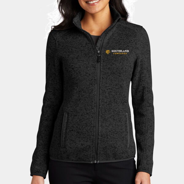Optional Logo - Ladies Sweater Fleece Jacket Thumbnail