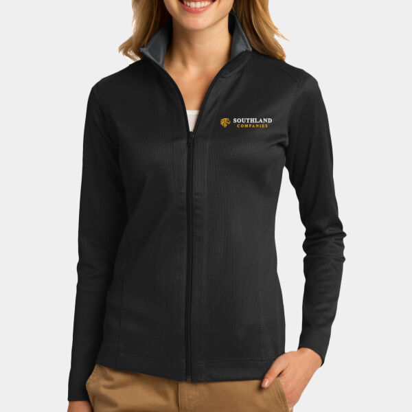 Optional Logo - Ladies Vertical Texture Full Zip Jacket Thumbnail