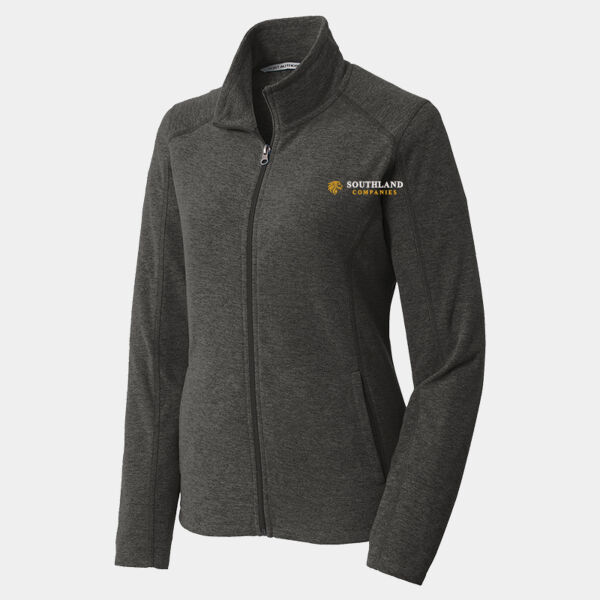 Optional Logo - Ladies Heather Microfleece Full Zip Jacket Thumbnail