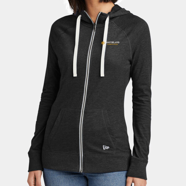 Optional Logo - Ladies Sueded Cotton Blend Full Zip Hoodie Thumbnail