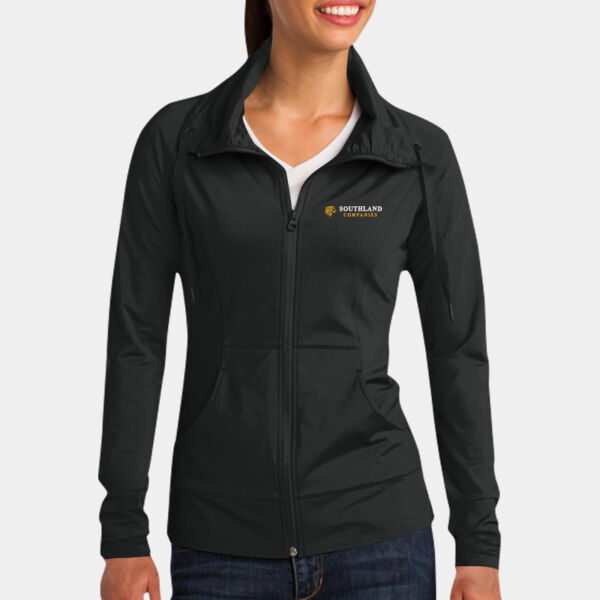 Optional Logo - Ladies Sport Wick ® Stretch Full Zip Jacket Thumbnail