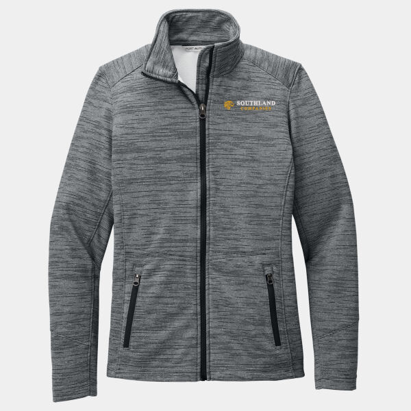 Optional Logo - Ladies Digi Stripe Fleece Jacket Thumbnail