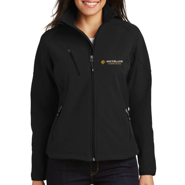 Optional Logo - Ladies Textured Soft Shell Jacket Thumbnail