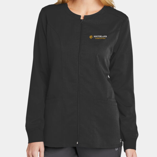 Optional Logo - Women's Premiere Flex Full Zip Scrub Jacket Thumbnail