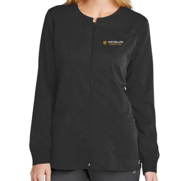 Optional Logo - Women's Premiere Flex Full Zip Scrub Jacket Thumbnail