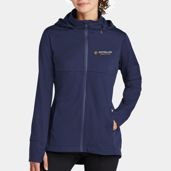 Optional Logo - Ladies Hooded Soft Shell Jacket Thumbnail
