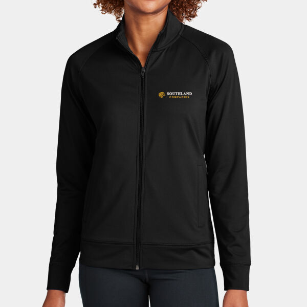 Optional Logo - Women's Sport Wick ® Stretch Full Zip Cadet Jacket Thumbnail