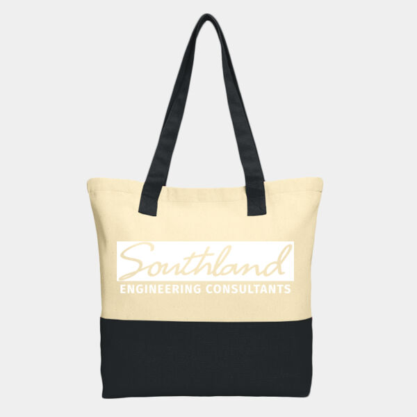 Ooptional Logo - Colorblock Cotton Tote Thumbnail